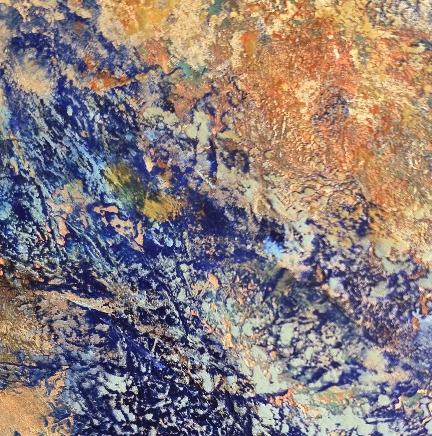 A large scale abstract, subtly textured oil and cold wax painting
